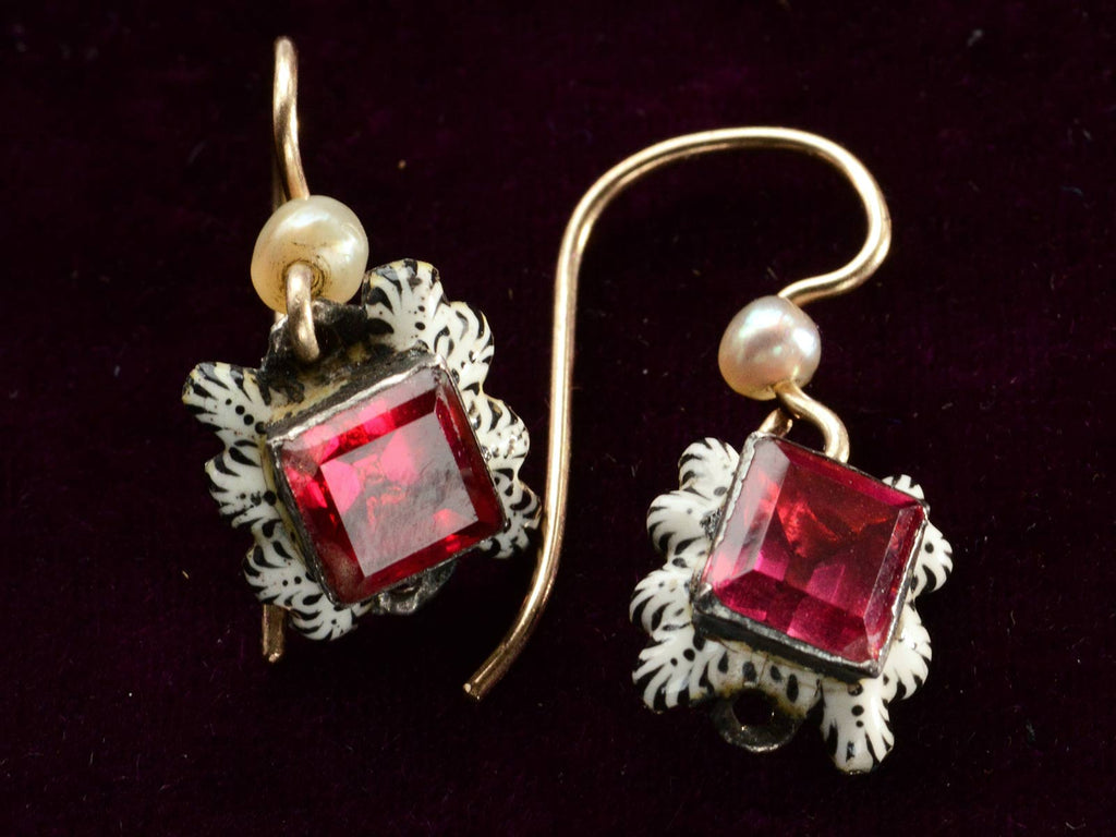 17th Century Enamel Earrings (side view)