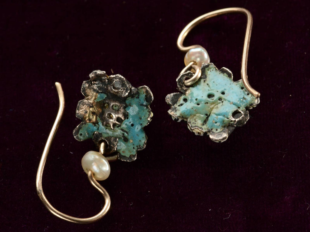 17th Century Enamel Earrings (backside view)