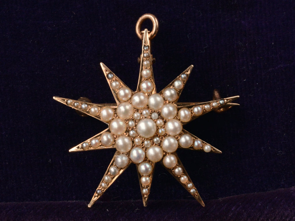 1900s Riker Bros Pearl Star (on black background)