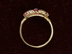 thumbnail of c1890 Ruby Checkerboard Ring (profile view)