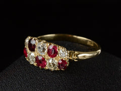 c1890 Ruby Checkerboard Ring (side view)