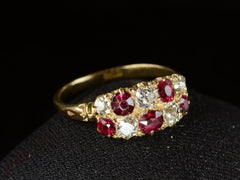 c1890 Ruby Checkerboard Ring (side view)