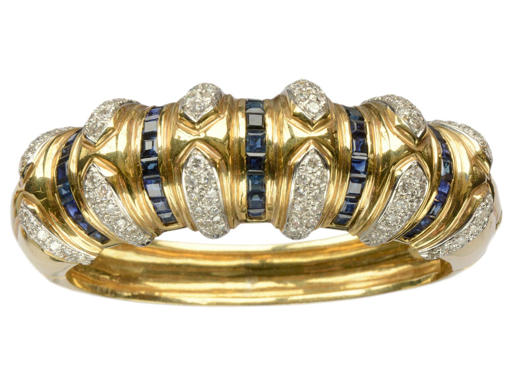 1980s Diamond & Sapphire Bracelet (on white background)