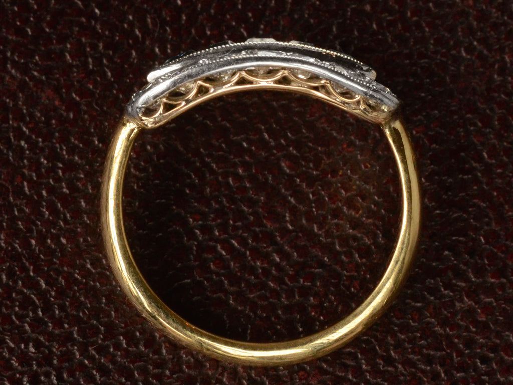 1920s Sapphire & Diamond Eye Ring (profile view)