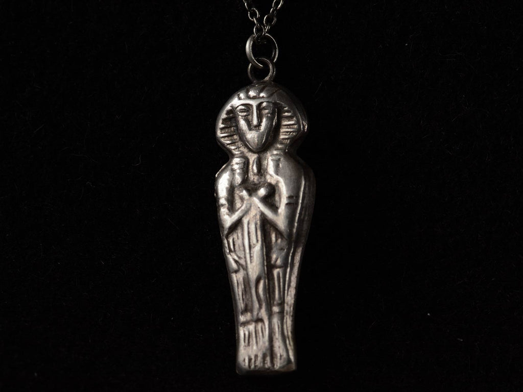 1920s Sarcophagus Pendant Necklace (on black background)