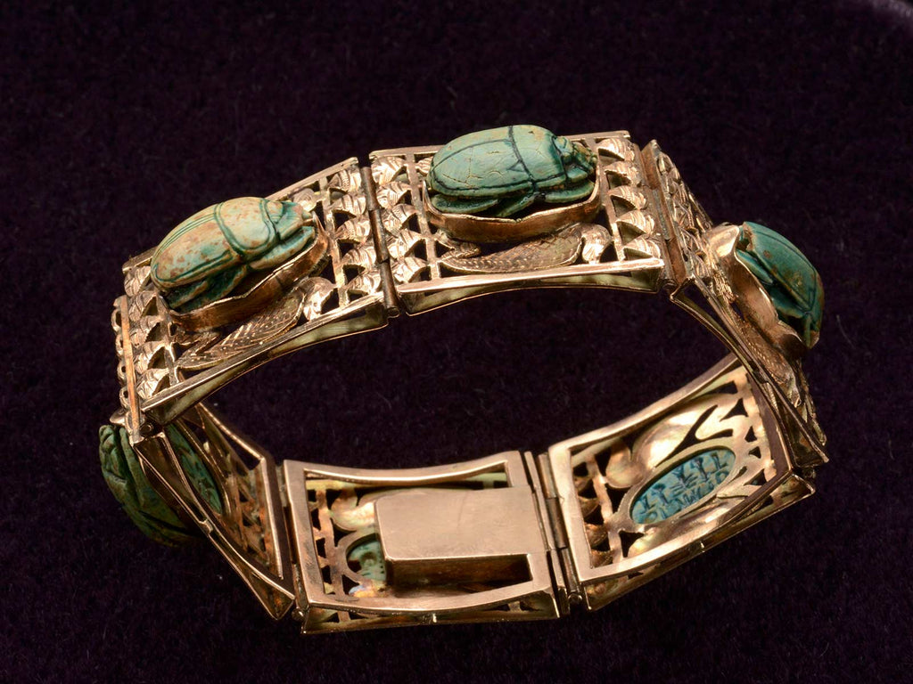 1890s Egyptian Revival Scarab Bracelet (inside)