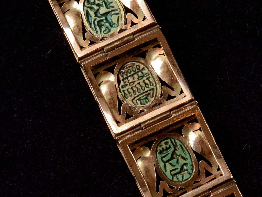1890s Egyptian Revival Scarab Bracelet (backside)