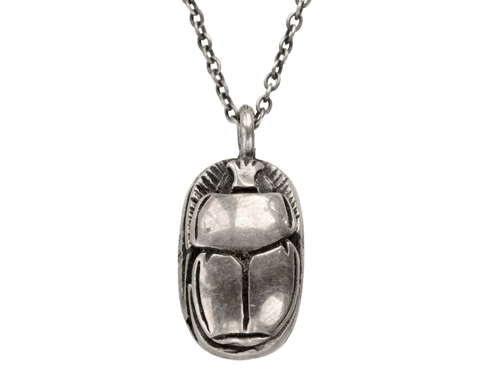 Vintage Scarab Pendant Necklace (on white background)
