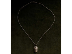 thumbnail of Vintage Scarab Pendant Necklace (profile view)