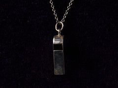 thumbnail of Vintage Silver Whistle Necklace (on black background)