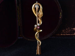 thumbnail of c1890 Snake & Arrow Brooch (on dark background)