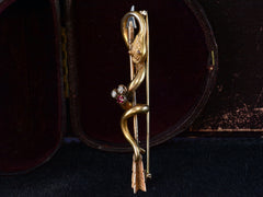 thumbnail of c1890 Snake & Arrow Brooch (side view)