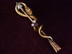 thumbnail of c1890 Snake & Arrow Brooch (on dark background)