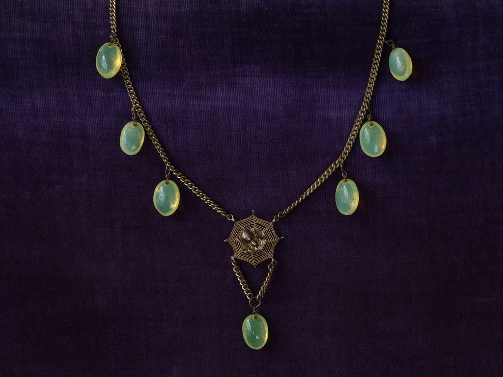 1920s Spider Web Necklace (profile view)