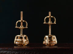 1900s Edwardian Golden Topaz Stud Earrings