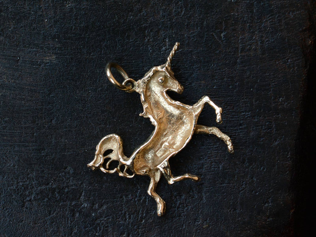 1980s Gold Unicorn Charm (backside)