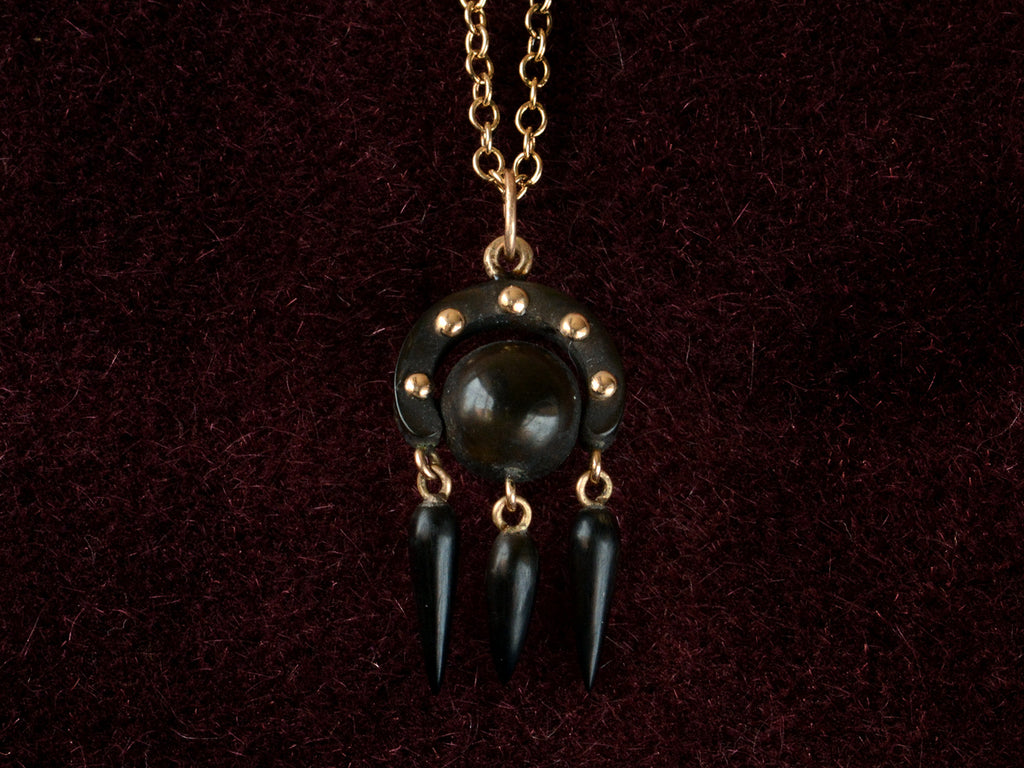 c1870 Victorian Vulcanite Pendant (detail)
