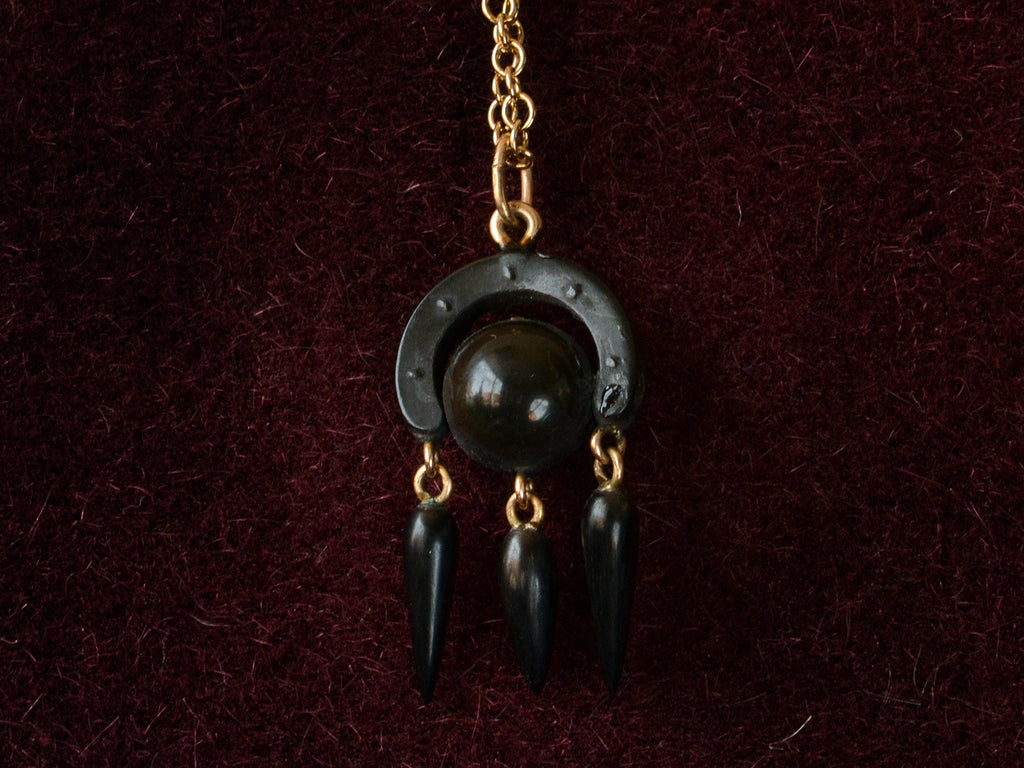 c1870 Victorian Vulcanite Pendant (backside)