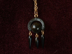 thumbnail of c1870 Victorian Vulcanite Pendant (backside)