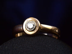 thumbnail of c1960 0.10ct Bezel Ring (side view)