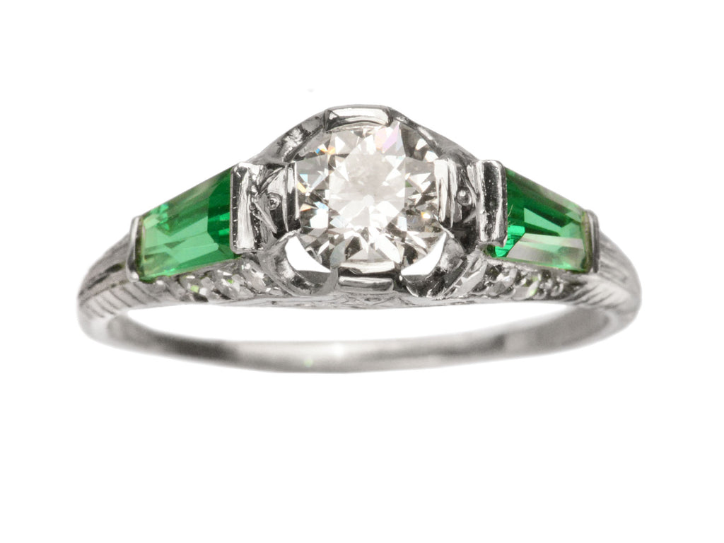 c1930 0.55ct Art Deco Engagement Ring (shown on white background)