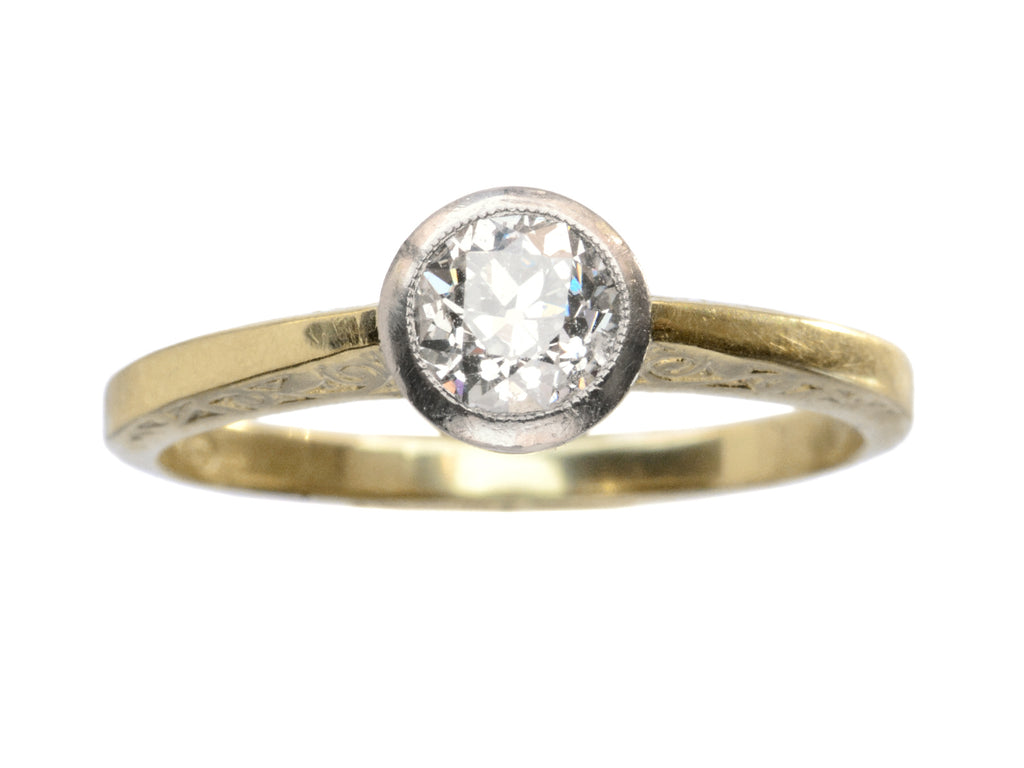 c1920 0.60ct Bezel Ring (on white background)