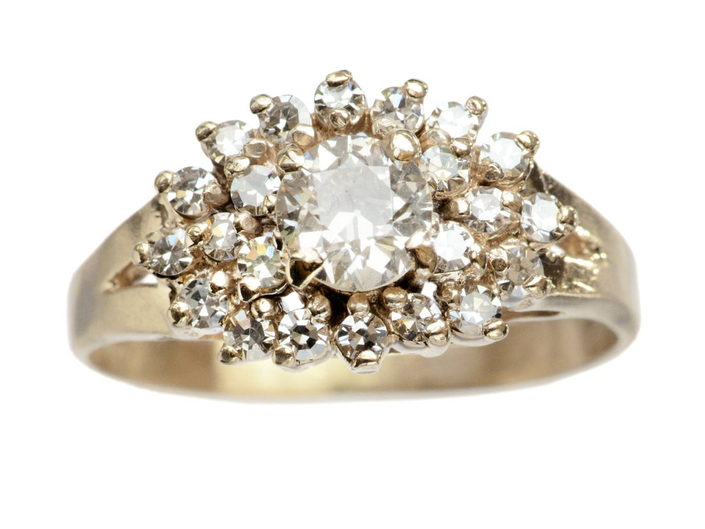 c1950 Diamond Cluster Ring (on white background)