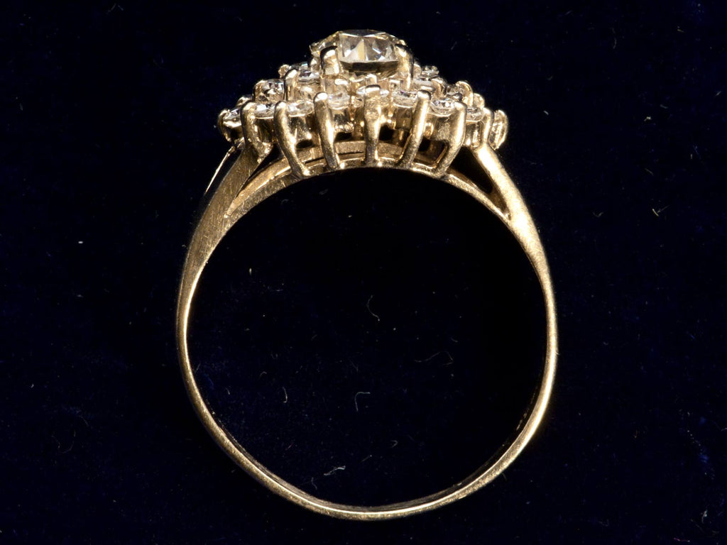 c1950 Diamond Cluster Ring (profile view)