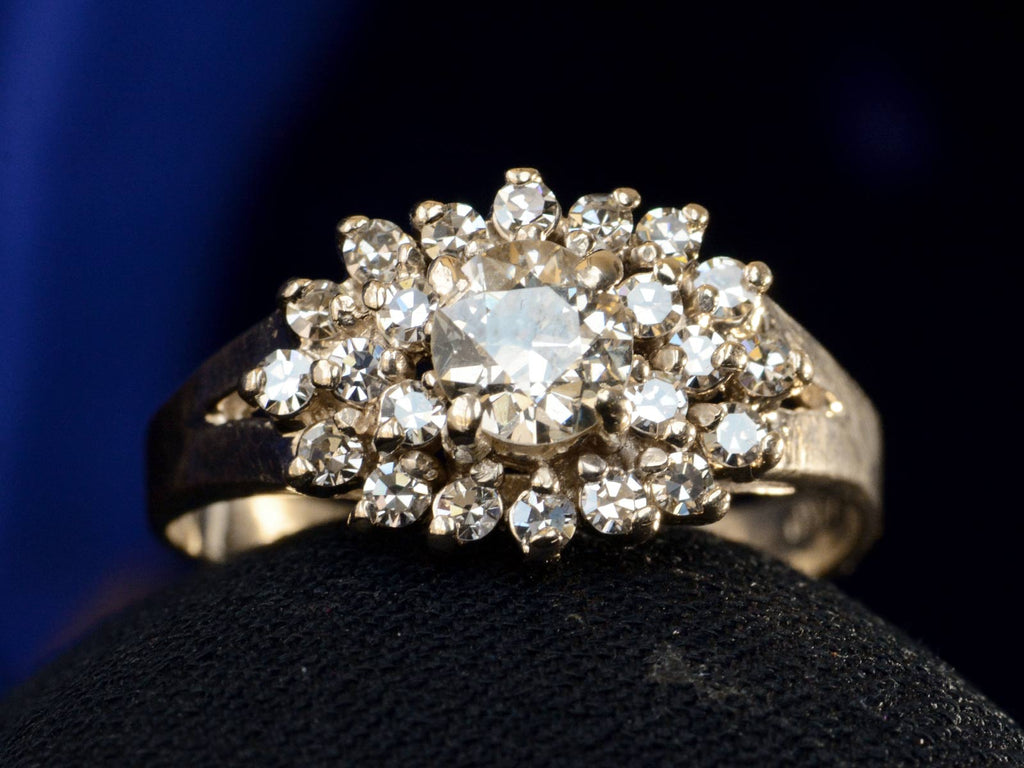c1950 Diamond Cluster Ring (detail view)