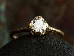 thumbnail of Front view of c1920 Art Deco yellow gold engagement ring with a 0.64ct round diamond (on dark background)