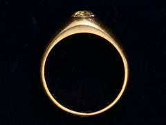 thumbnail of c1890 Yellow Gold Gypsy Ring with 0.80ct Old Mine Cut Diamond (side profile on black background)