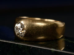 thumbnail of c1890 Yellow Gold Gypsy Ring with 0.80ct Old Mine Cut Diamond (right angle view on black background)