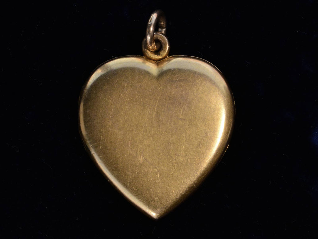 c1910 Gold Heart Locket (on black background)