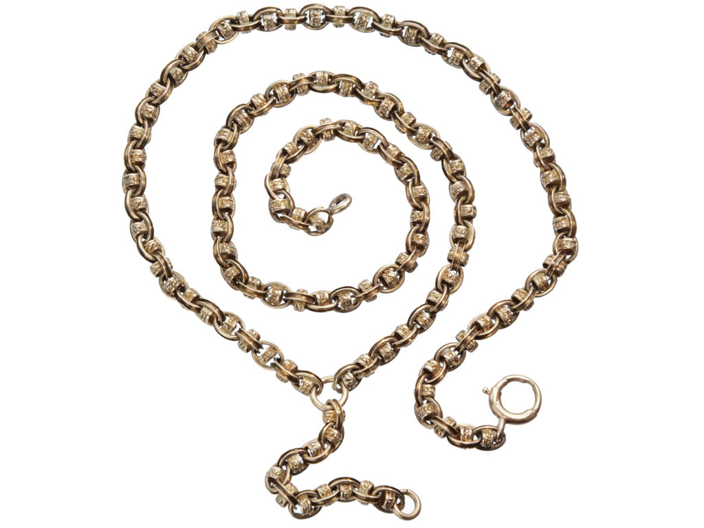 c1890 Gold Locket Chain (on white background)