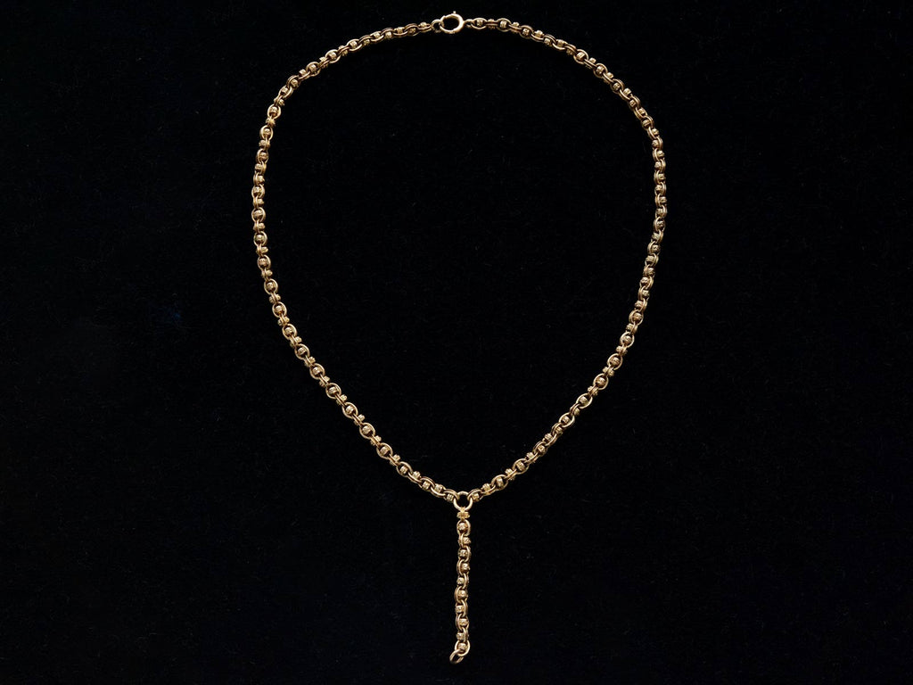 c1890 Gold Locket Chain (profile view)