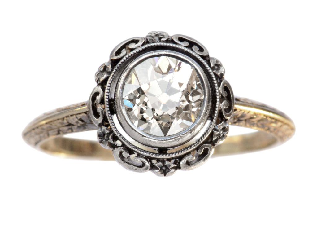 c1900 1.30ct Engagement Ring (shown on white background)