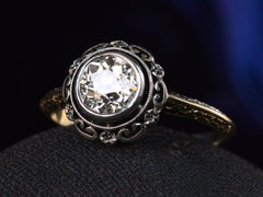 thumbnail of Right angled view of c1900 1.30ct Engagement Ring (shown on dark background)