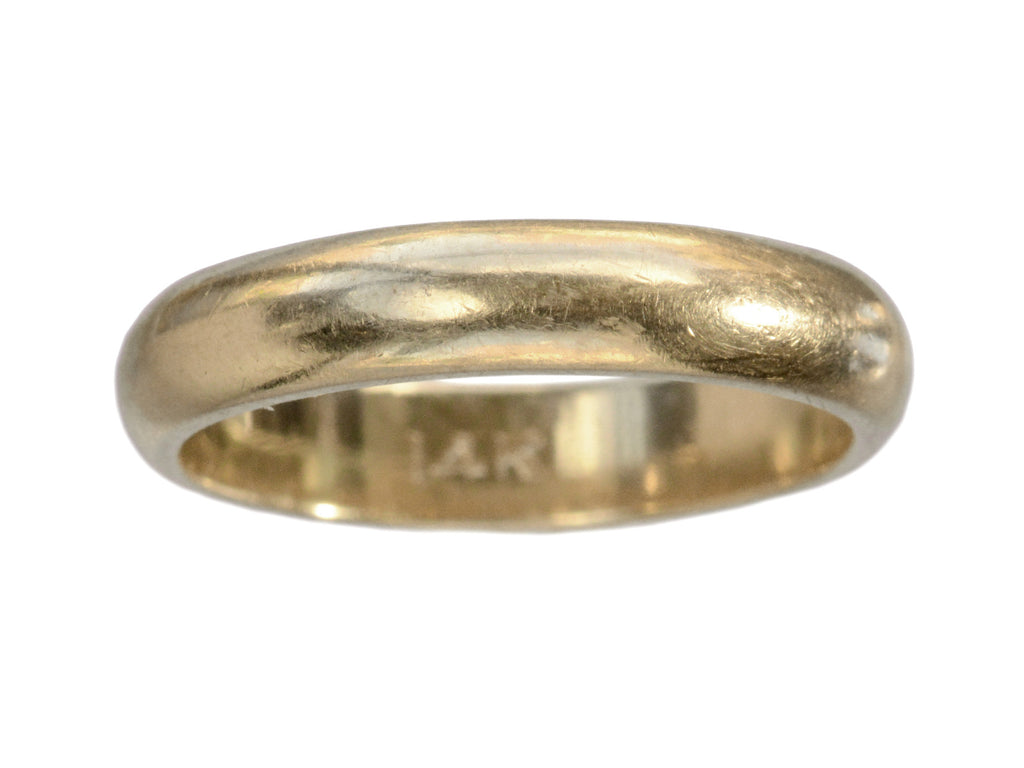 c1950 3.8mm 14K Yellow Gold Band on white background