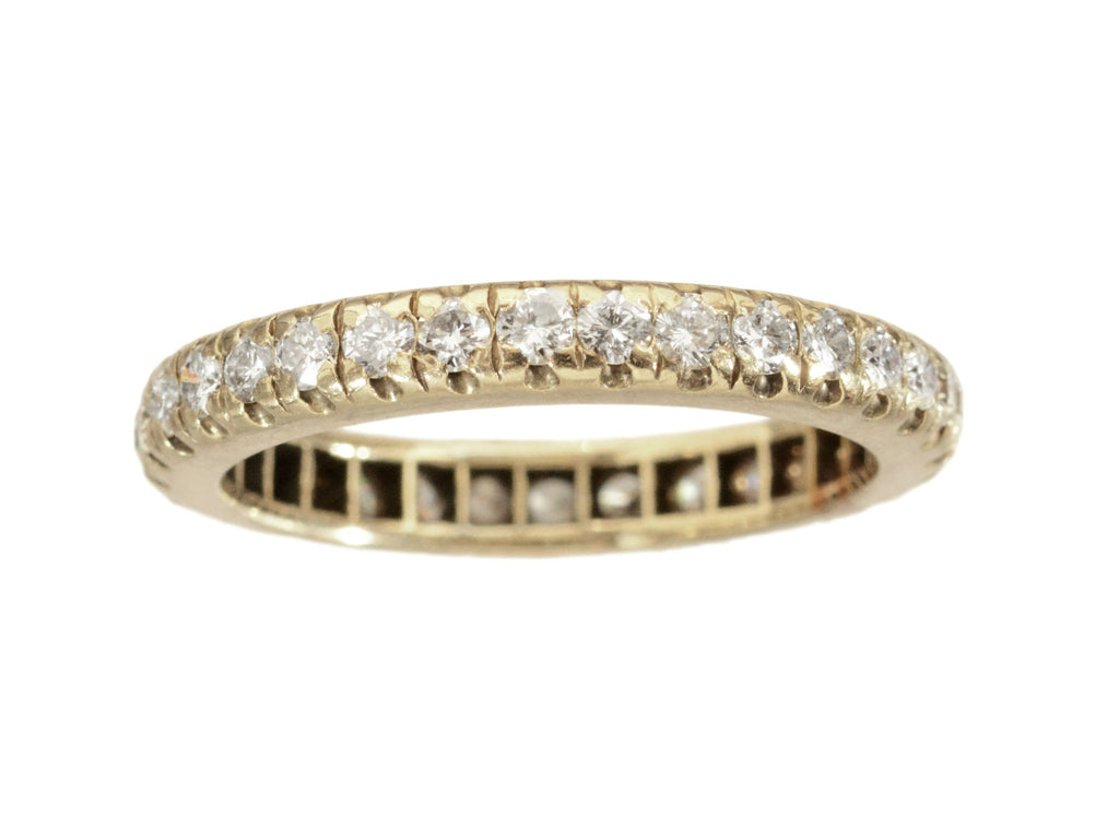 c1980 Yellow Gold Diamond Eternity Band (on white background)