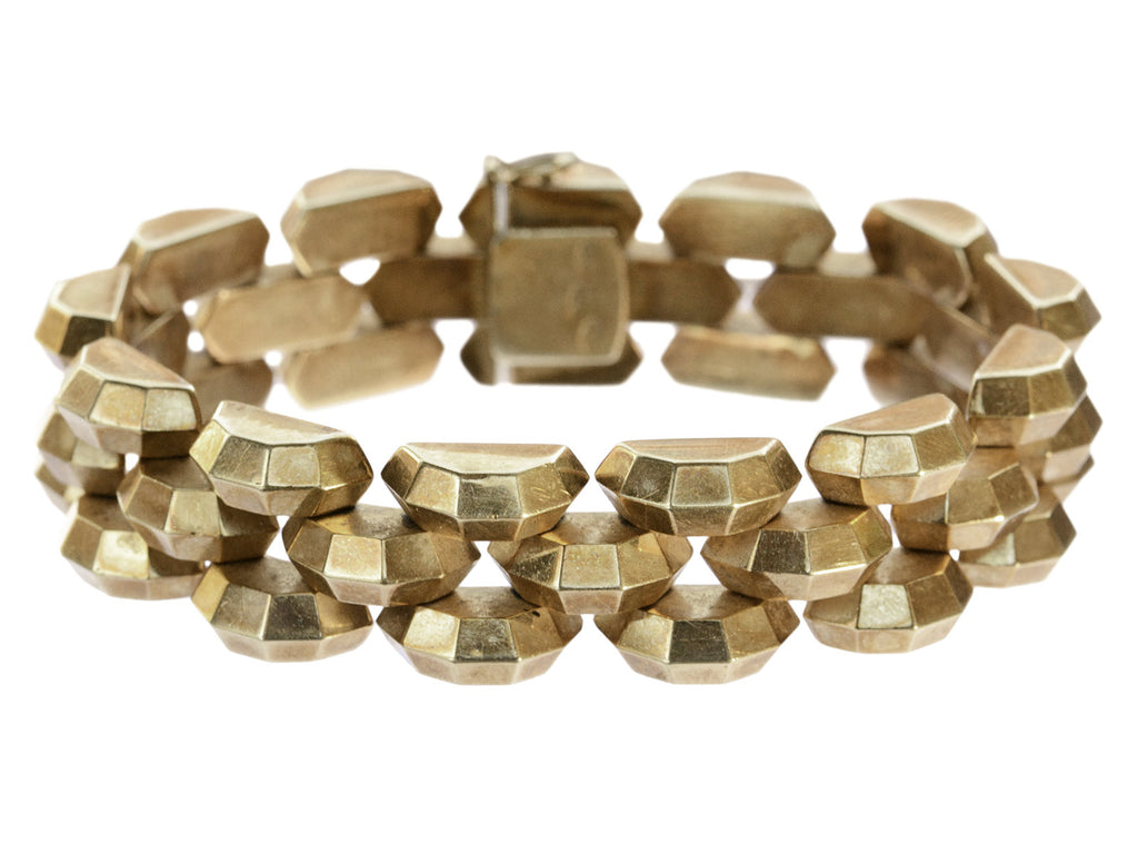 c1950 Faceted 18K Bracelet (on white background)