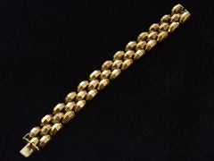 thumbnail of c1950 Faceted 18K Bracelet (shown open)