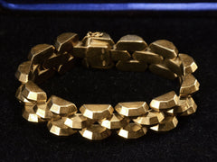 thumbnail of c1950 Faceted 18K Bracelet (inside view on black background)