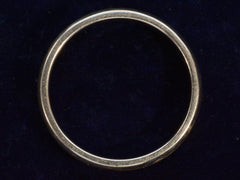 thumbnail of Side profile of c1980 Men's 18K White Gold Wedding Band, on dark blue background