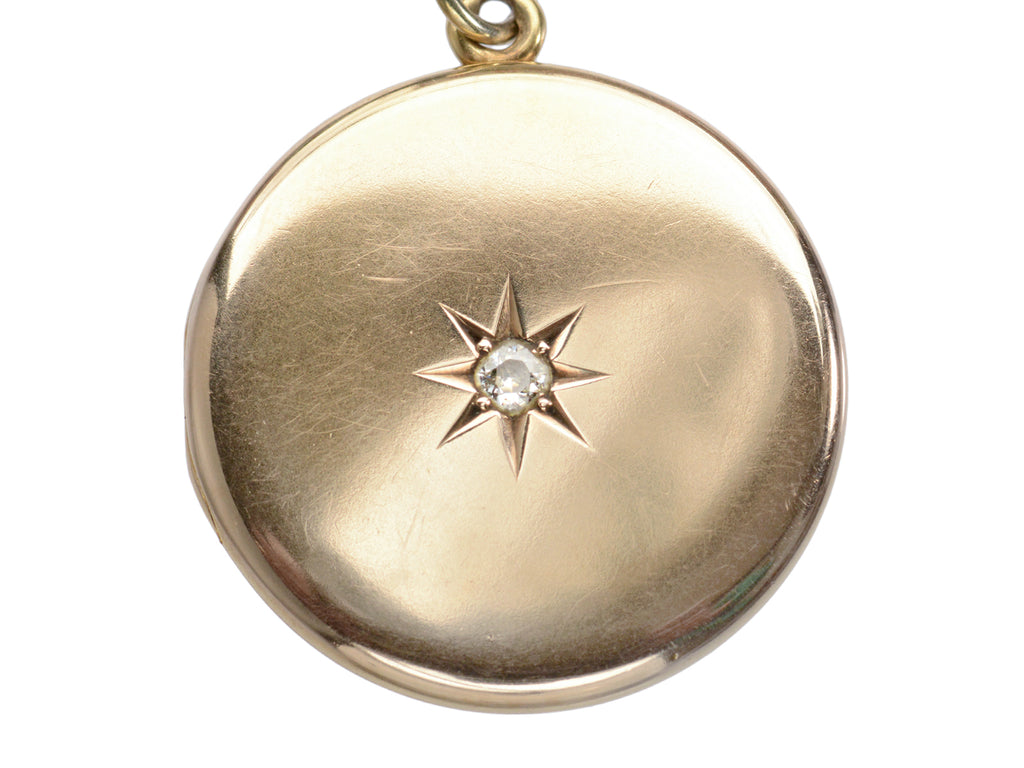 1908 Round Diamond Locket in Rose Gold, shown on white background