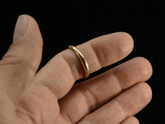 thumbnail of 1923 Antique Rounded 3.3mm Men's Wedding Band in 14K Rosy-Yellow Gold (on hand for scale)