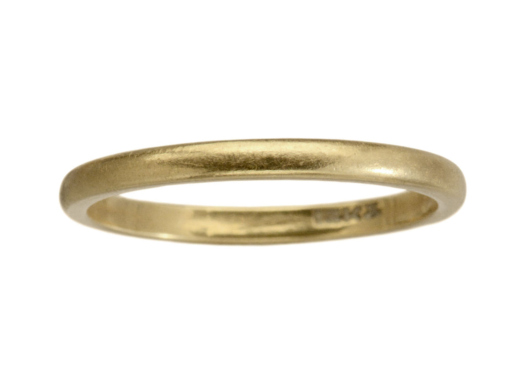 c1930 2.0mm Wide 18K Yellow Gold Band (shown on white background)