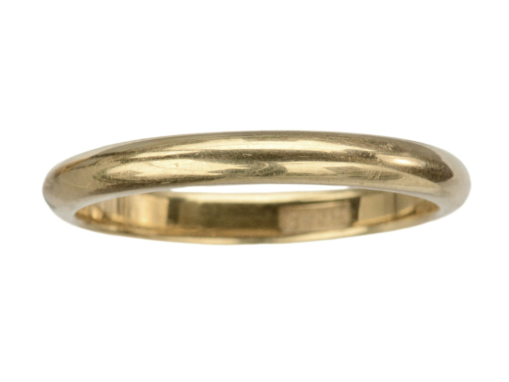 c1920 Men's Rounded 3.0mm Wide 18K Yellow Gold Wedding Band (on white background)
