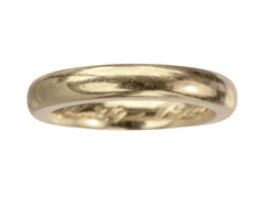 thumbnail of A heavy antique wedding band in a rosy-yellow gold measuring 3.2mm wide. Shown on white background.