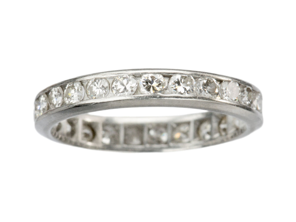 c1950 Diamond Eternity Band in Platinum Channel Setting (on white background)
