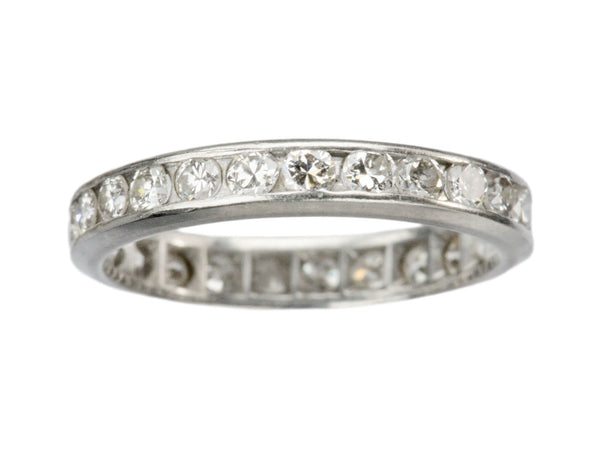 c1950 Diamond Eternity Band in Platinum Channel Setting (on white background)